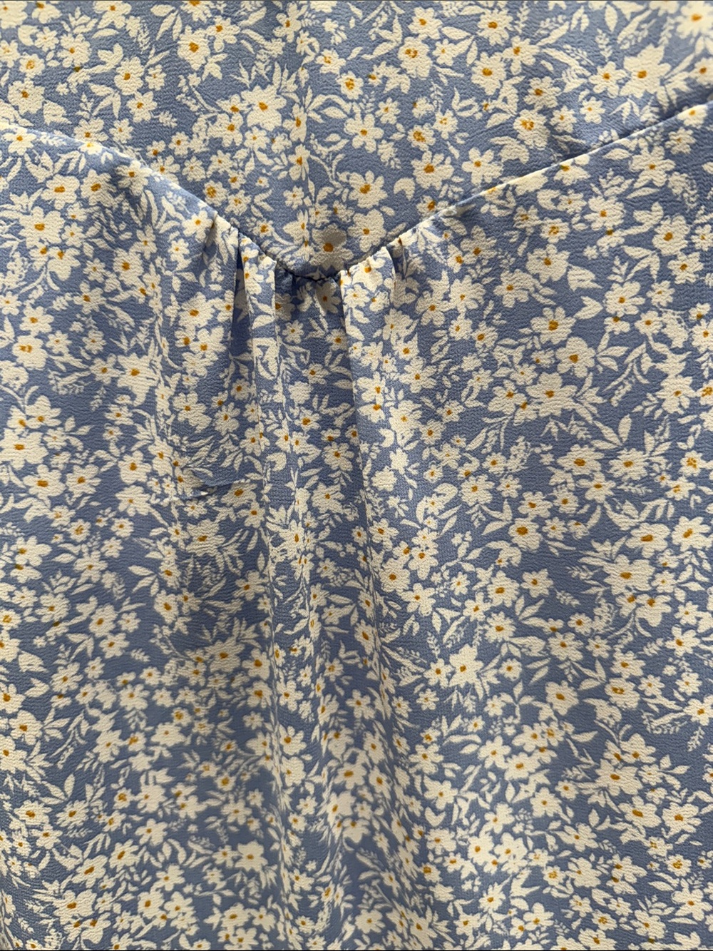 Light Blue Floral Ruffle Sleeve Top - Picture 12 of 13